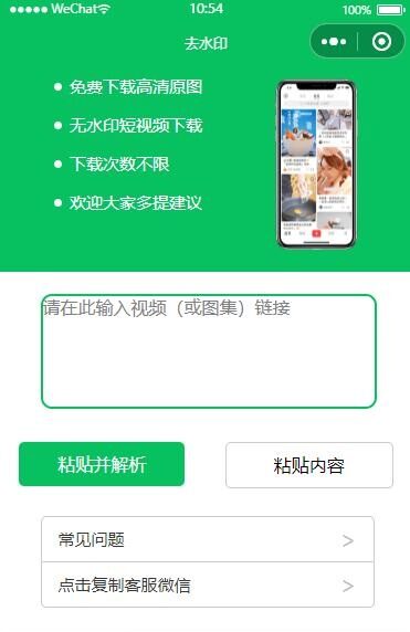 短视频在线免费去水印小程序源码，支持流量主+API接口_麦田吧