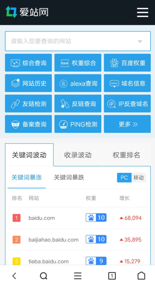 站长工具权重查询平台源码 仿爱站风格带后台完整版_麦田吧