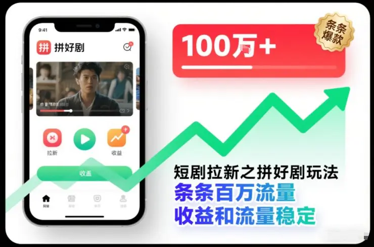短剧拉新之拼好剧玩法 条条百万流量 收益和流量稳定-1 短剧拉新之拼好剧玩法 条条百万流量 收益和流量稳定-1
